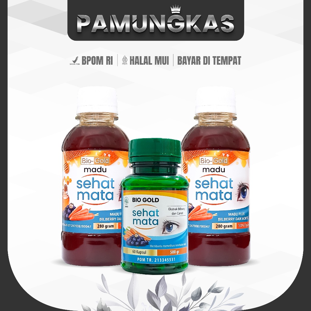 Sehat Mata Bio Gold - Madu Sehat Mata Bio Gold 2 Botol dan Kapsul Sehat Mata Bio Gold 1 Botol