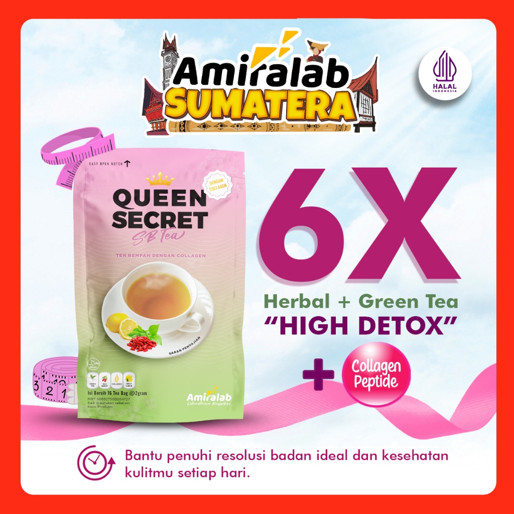 

AMIRALAB QUEEN SECRET SLIMMING BEAUTY TEA Cantik Luar Dalam Minuman Teh Hijau Herbal 15 Bag