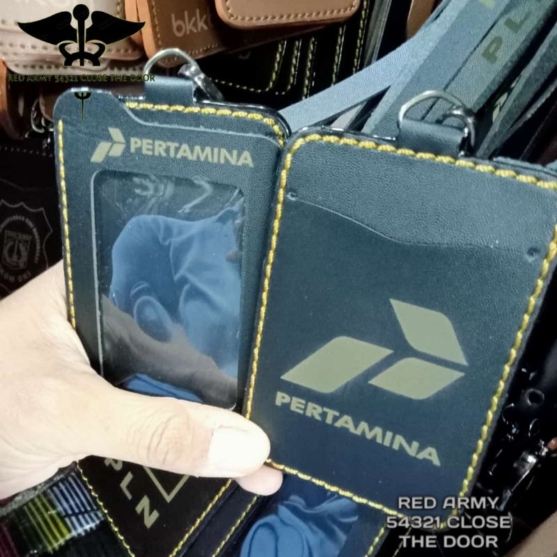 

ID Card Holder Tali Lanyard Name Tag Logo PERTAMINA Warna Navy