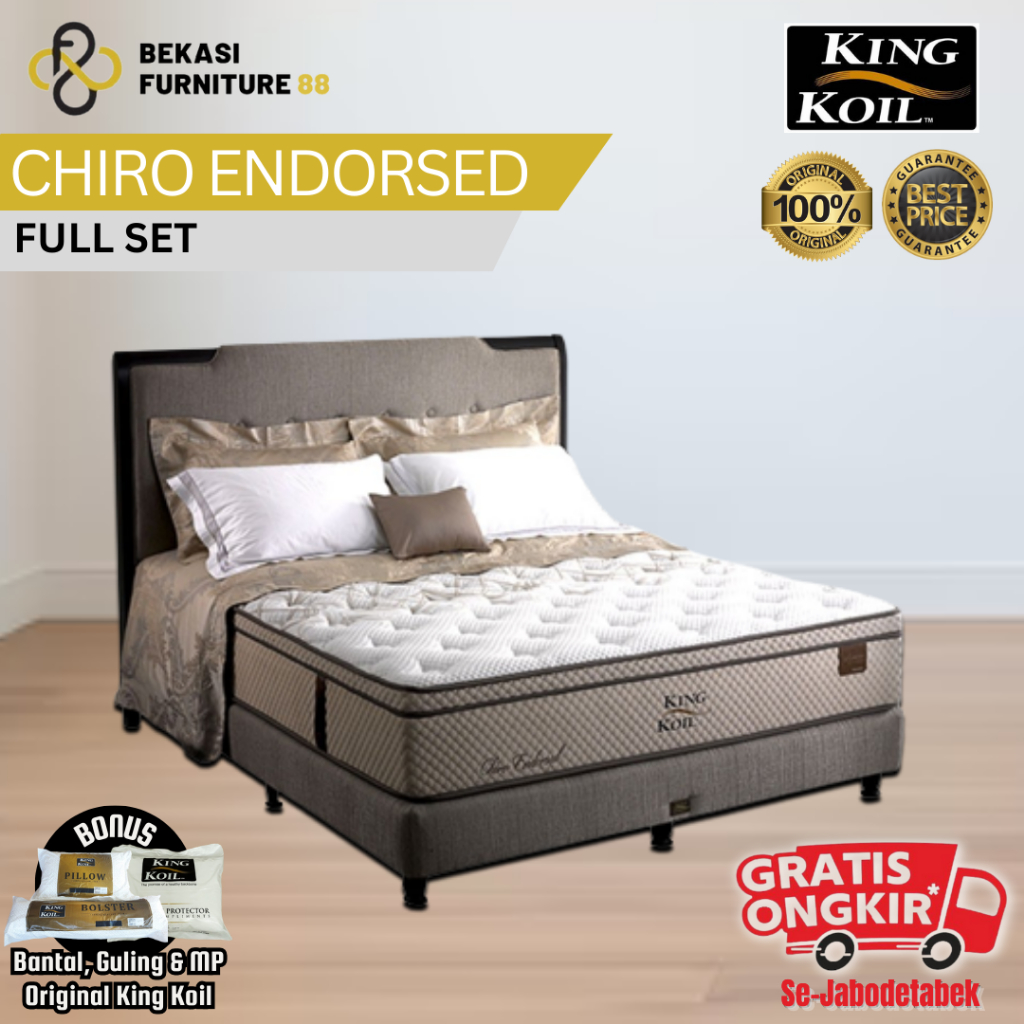 1 Set Kasur Springbed KING KOIL ( Chiro Endorsed ) uk 100,120,160,180,200x200
