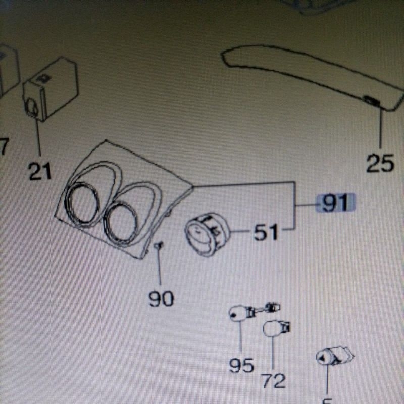 Grill dasbor tengah Chevrolet Aveo 2008-2009