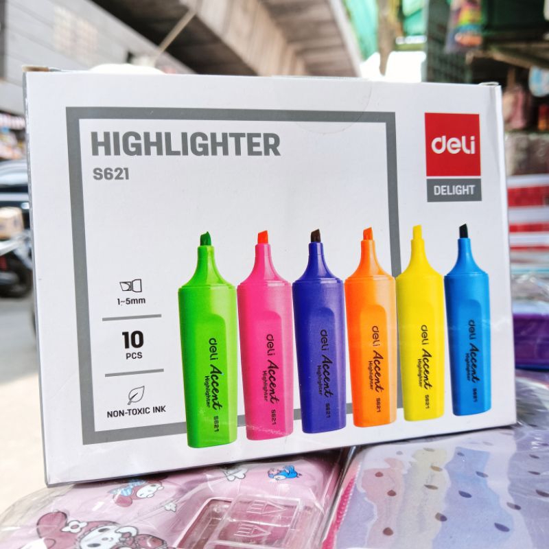 

Highlighter/Stabilo Deli-S621 1 pak isi 10 pcs (Campur warna)