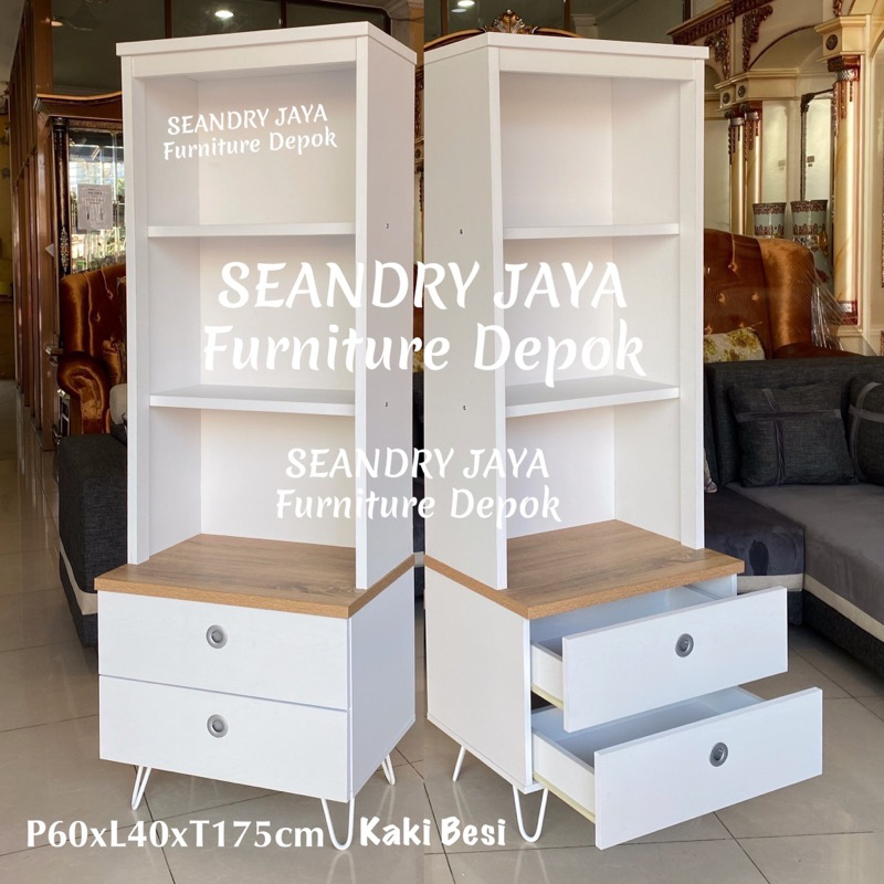 RAK BUKU /LEMARI PAJANGAN/ BUFET SERBA GUNA/kaki besi / SEANDRY JAYA FURNITURE DEPOK, CINERE ,CISALA