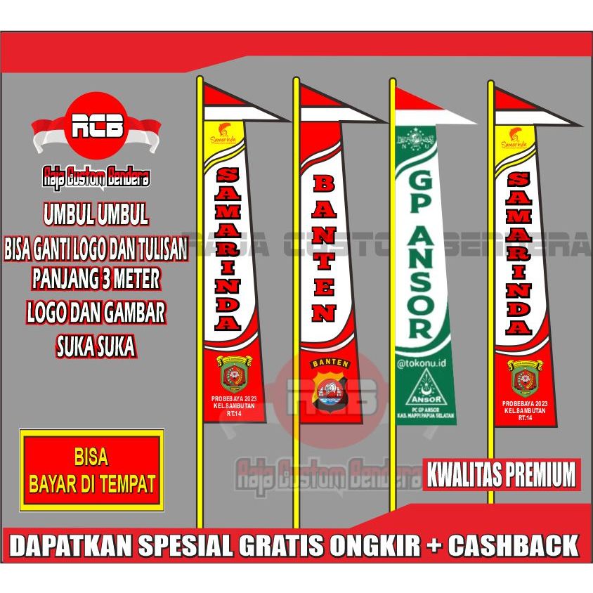 Umbul umbul custom Full Printing