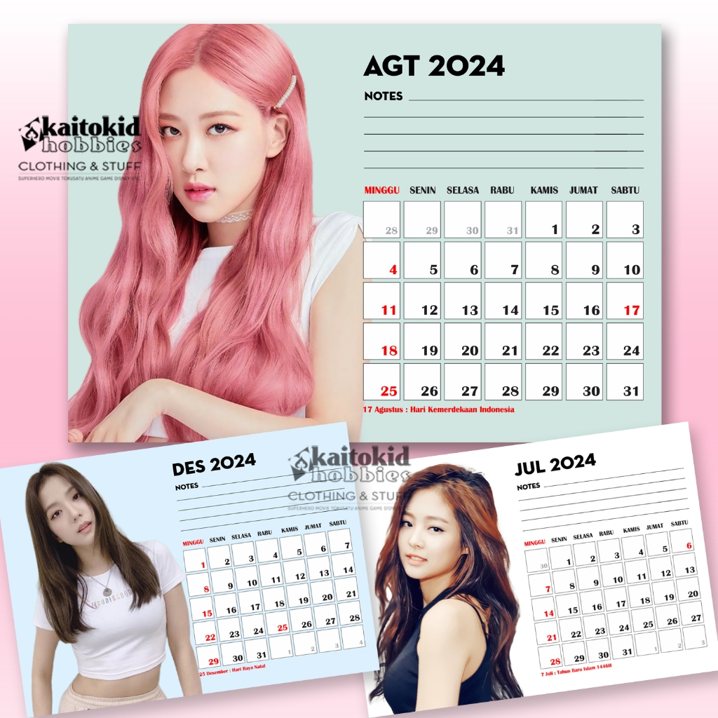 

Kalender 2025 BLACKPINK IDOL KPOP Calendar Duduk Meja Bisa custom Desain