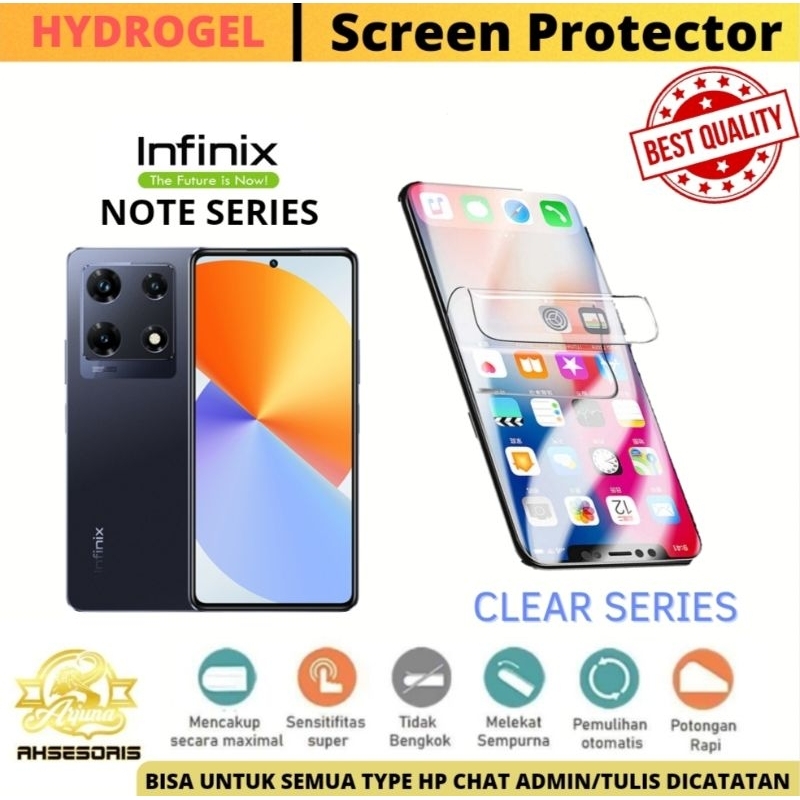 Anti Gores Hydrogel CLEAR INFINIX NOTE ALL SERIES Infinix Note 7/Infinix Note 8/Infinix Note 10/Infi