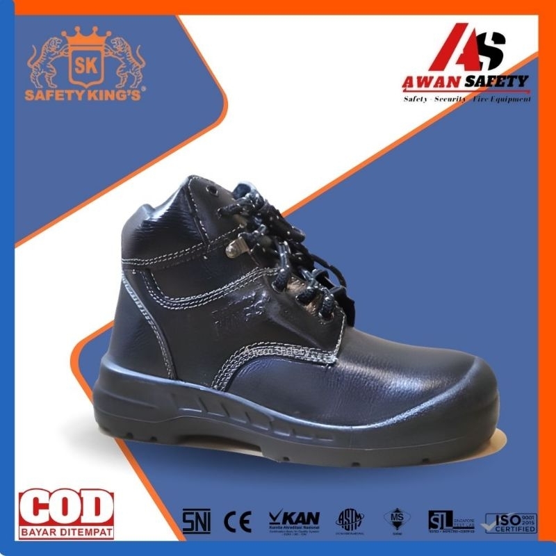 Sepatu Safety Kings KWS 803 X Original / Sepatu Kerja Safety Pria Ujung Besi Kulit Asli