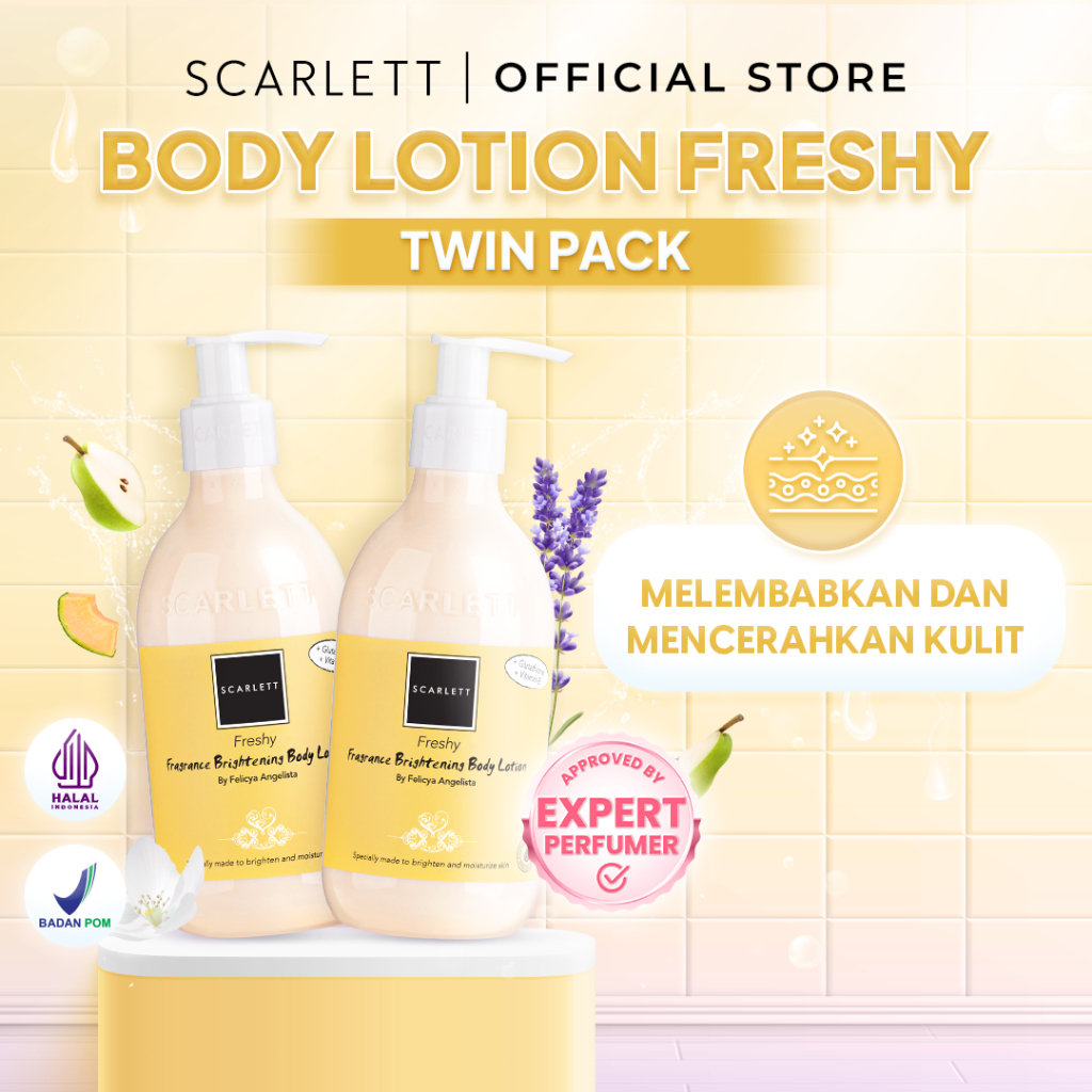 Scarlett Whitening Body Lotion Freshy Twin Pack melembabkan dan mencerahkan wajah by SCARLET OFFICIA