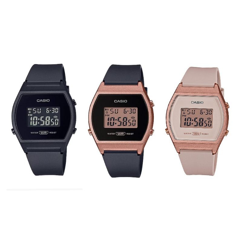 Jam tangan wanita CASIO LW-204, digital, tali rubber, bergaransi resmi intermasional.