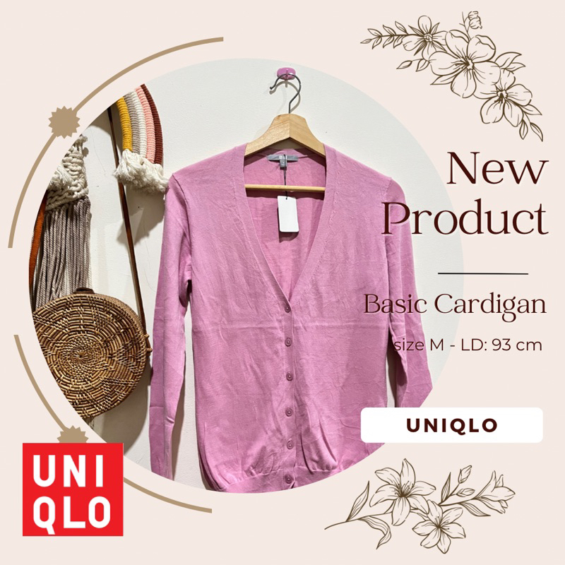 Cardigan UNIQLO size M pink mauve - Preloved