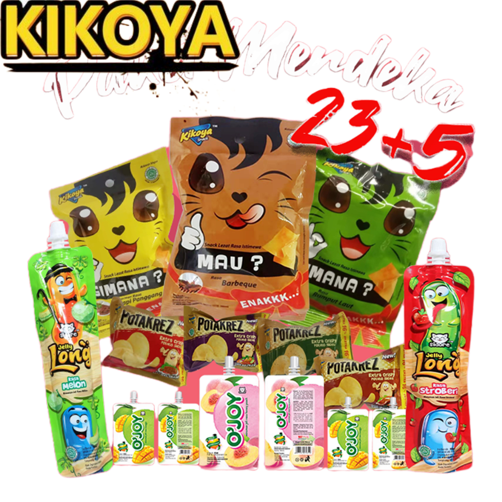 [KIKOYA]PAKET MERDEKA A  ISI 23 + 5  PCS VARIAN SNACK Gift Asin Snacks Food Makanan Manis Organik Bebas gula Rendah gula Luwak Snack Cemilan Potato chips Keripik kentang