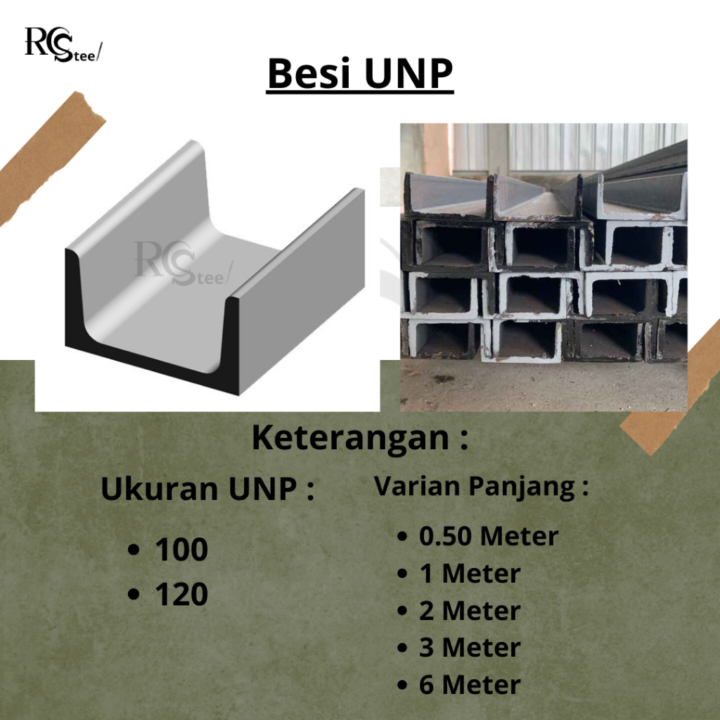Besi UNP 120 x 1 Meter