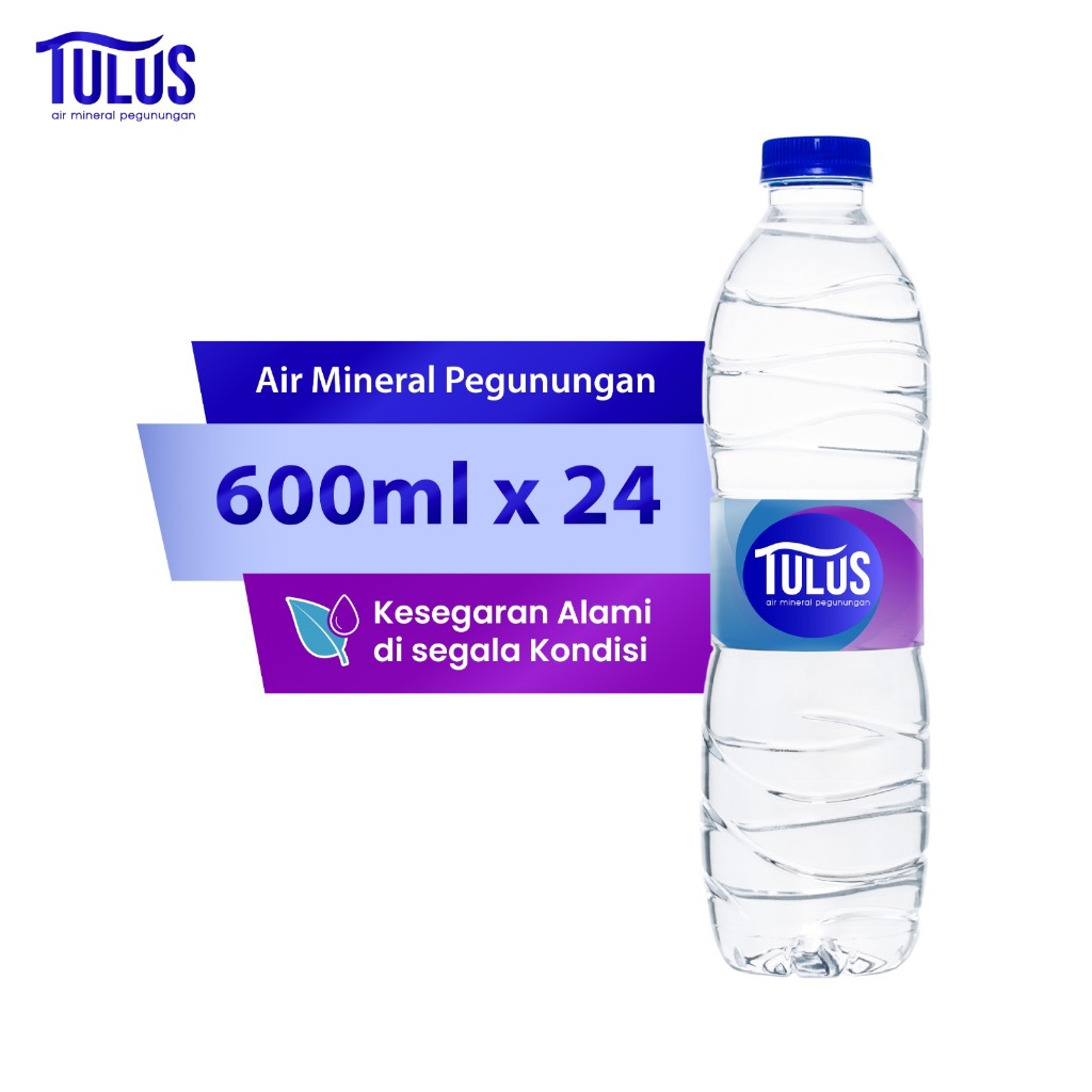 TULUS Mineral Water 600ml x 24 botol (5 DUS) - Air Mineral pegunungan