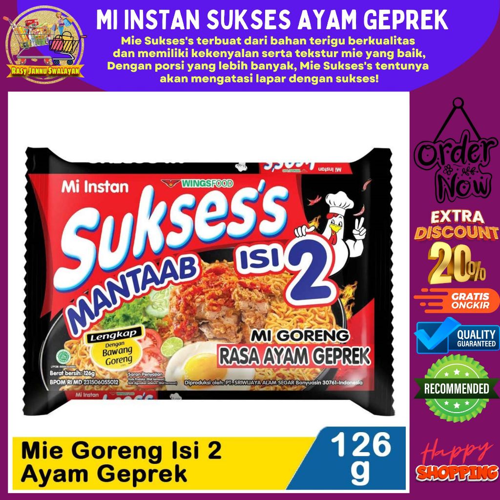 

Suksess Mi Instan Goreng Ayam Geprek 126g