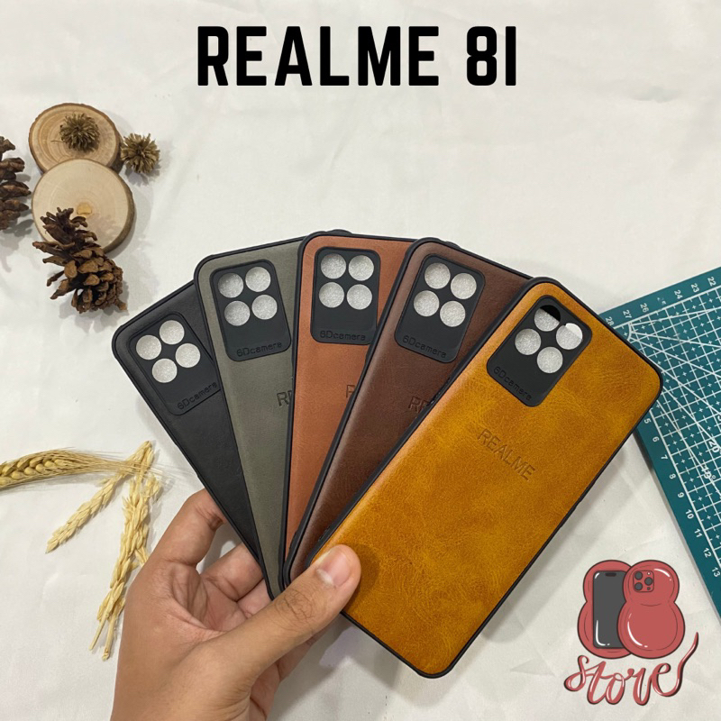 Softcase Realme 8i Kulit Premium Warna Natural Leather Case