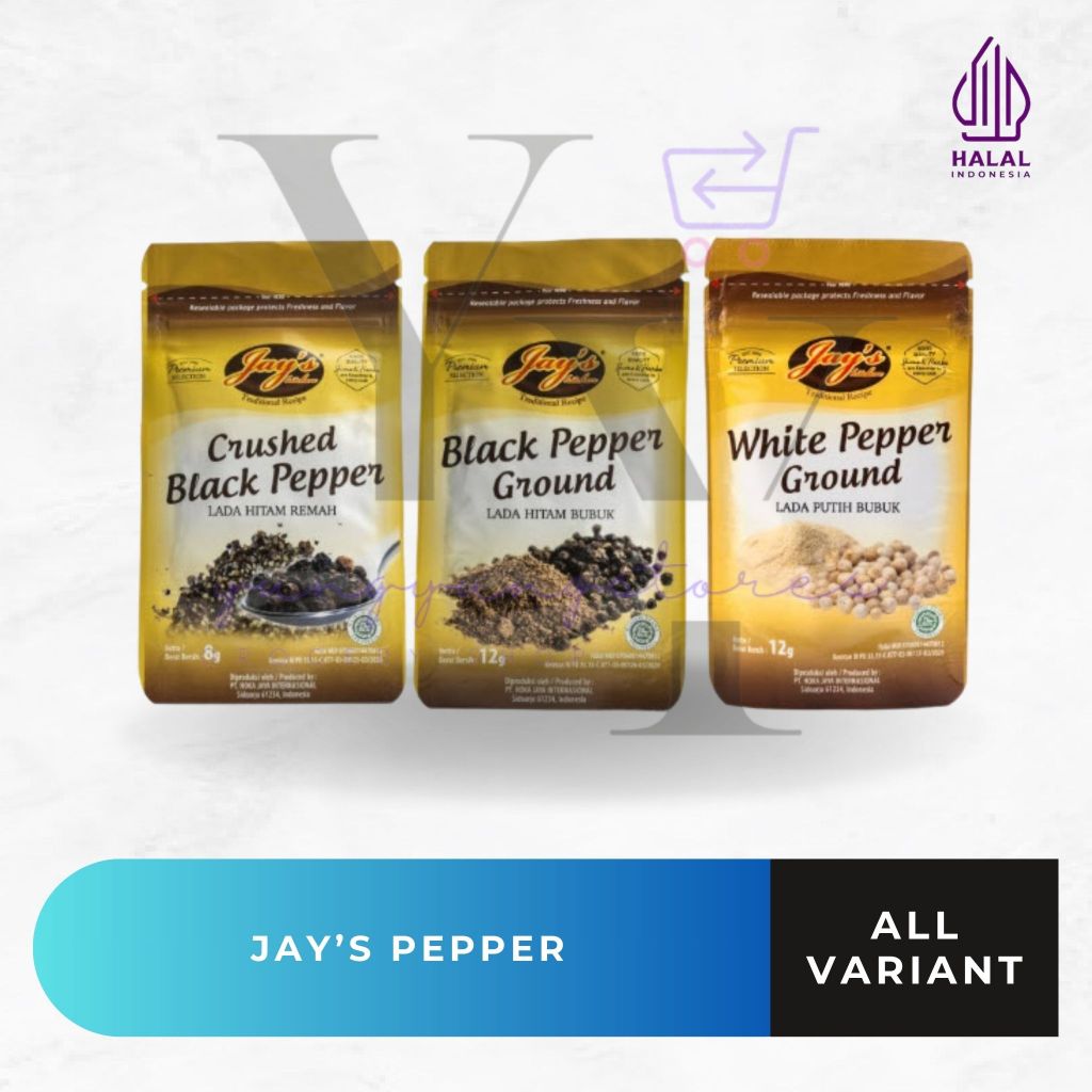 

[ZIPLOCK] Jay's White / Black Pepper Ground / Crushed / Lada Putih / Hitam Bubuk / Remah