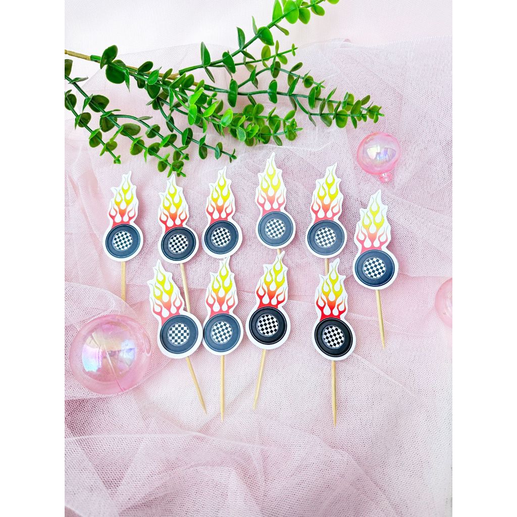 BJ - Roda Api Hot Wheels Topper Cupcake Birthday / Hiasan Kue Ulang Tahun