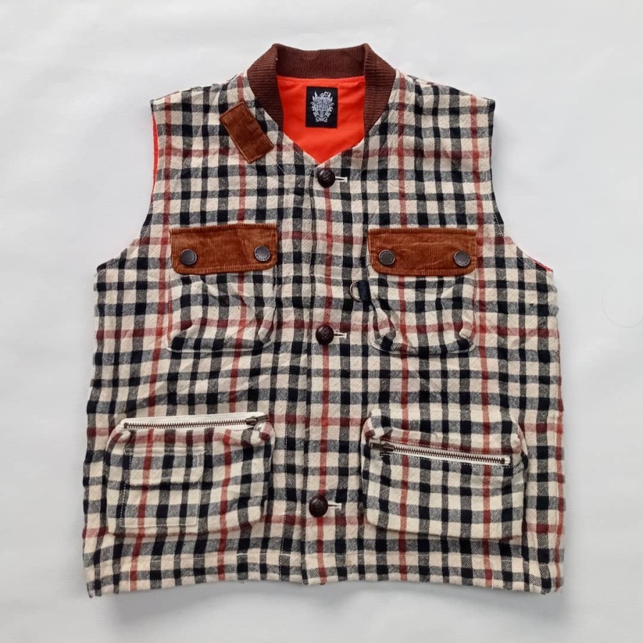 rompi anak daks london little home check utility vest ysl cdg
