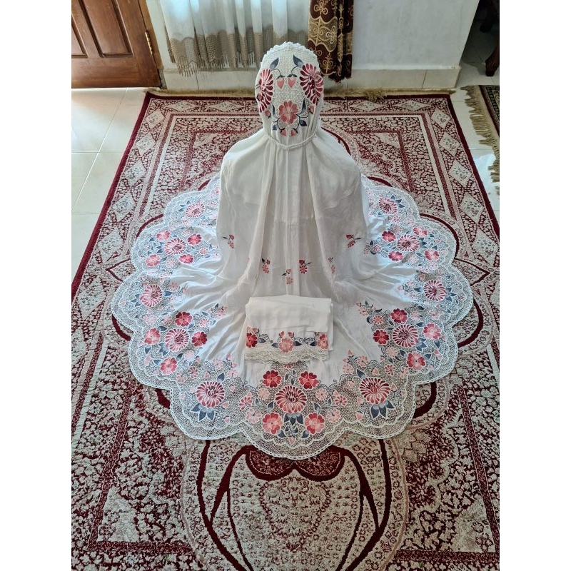 MUKENA DEWASA, BORDIR KERANCANG KHAS BUKITTINGGI, MUKENA PREMIUM