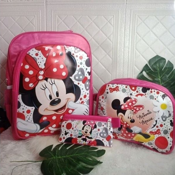 Tas Troly anak perempuan 3set-Tas Troli Anak sd -Tas dorong anak-Tas Roda 3in 1 Anak Sd-Gudangtasban