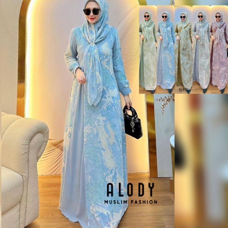 (N)ALODY AYRA  Baju Dress set Hijab Ayra set Hijab by Alody. Tzyn Shop