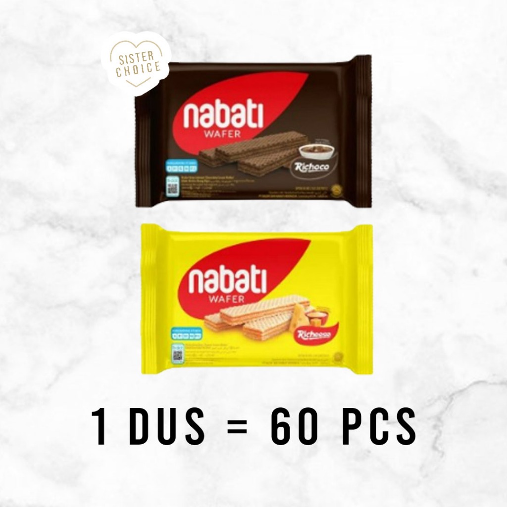 

Nabati Wafer Keju / Coklat 1 Dus Isi 60pcs @43g