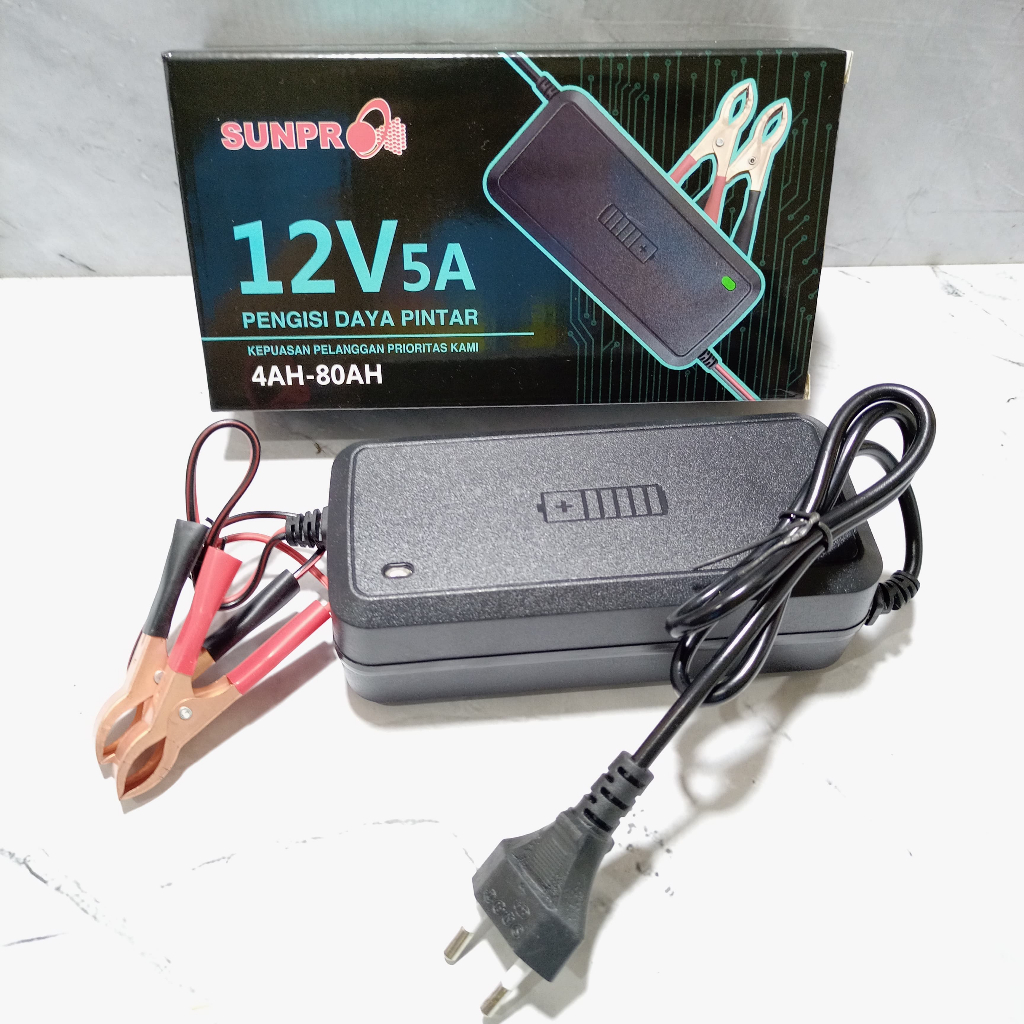 Charger Aki/ Cas Aki Portable Sunpro 12V 5A 12V5A