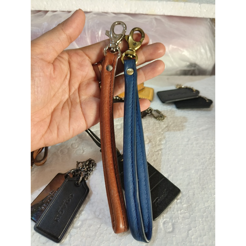 Preloved strap fossil ex dompet/pouch original navy dan brown second pl