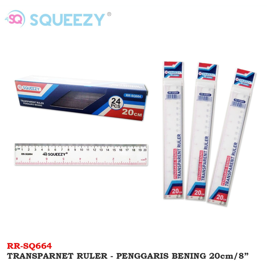 

Penggaris Plastik Bening / Transparan Ruler 20 Cm Squeezy RR-SQ664 ( 1 pcs )