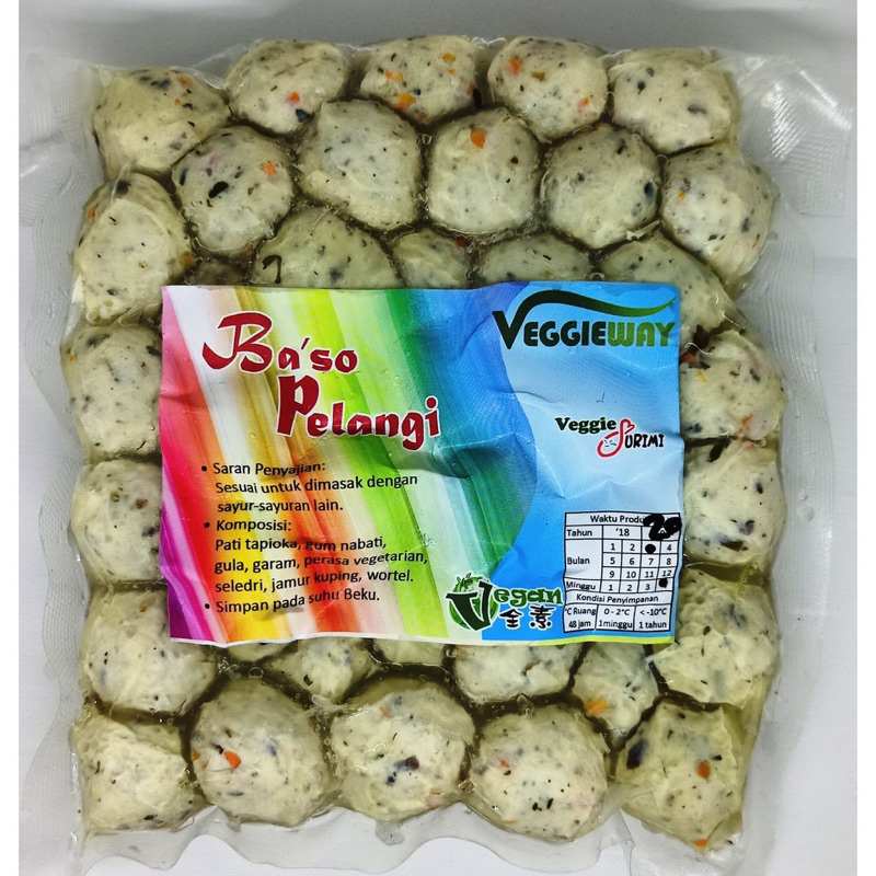 

Bakso sayur Vegan baso pelangi veggieway Sehat Enak Termurah 380gr