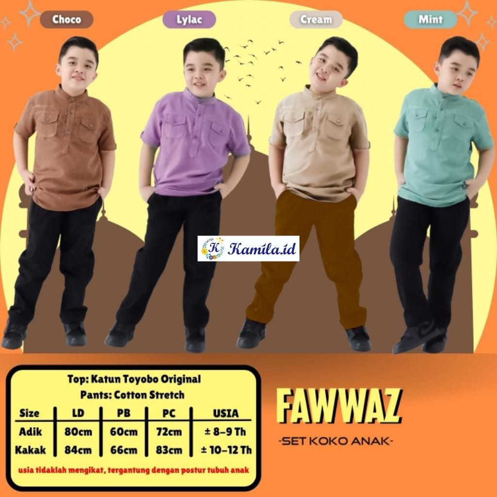 FAWWAZ SET KOKO ANAK SETELAN SATU SET WARNA SOFT KOREA KEKINIAN