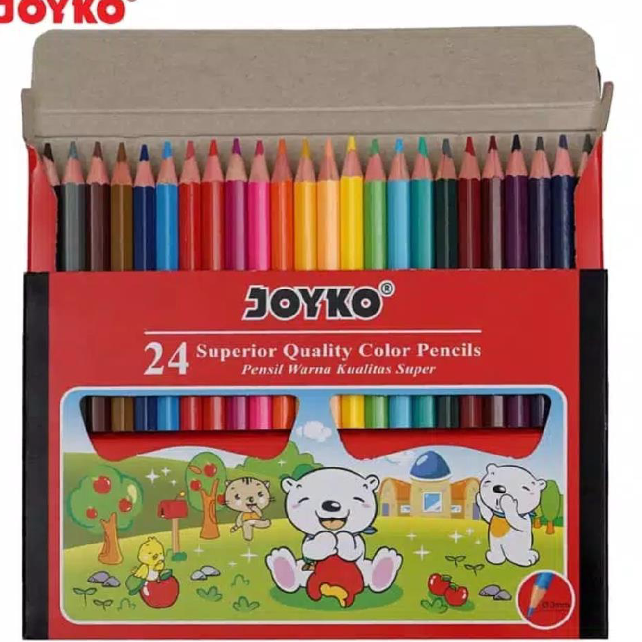

→➘✹ [IDAVIS] Pensil Warna 24 Warna Pendek Joyko (isi 24)