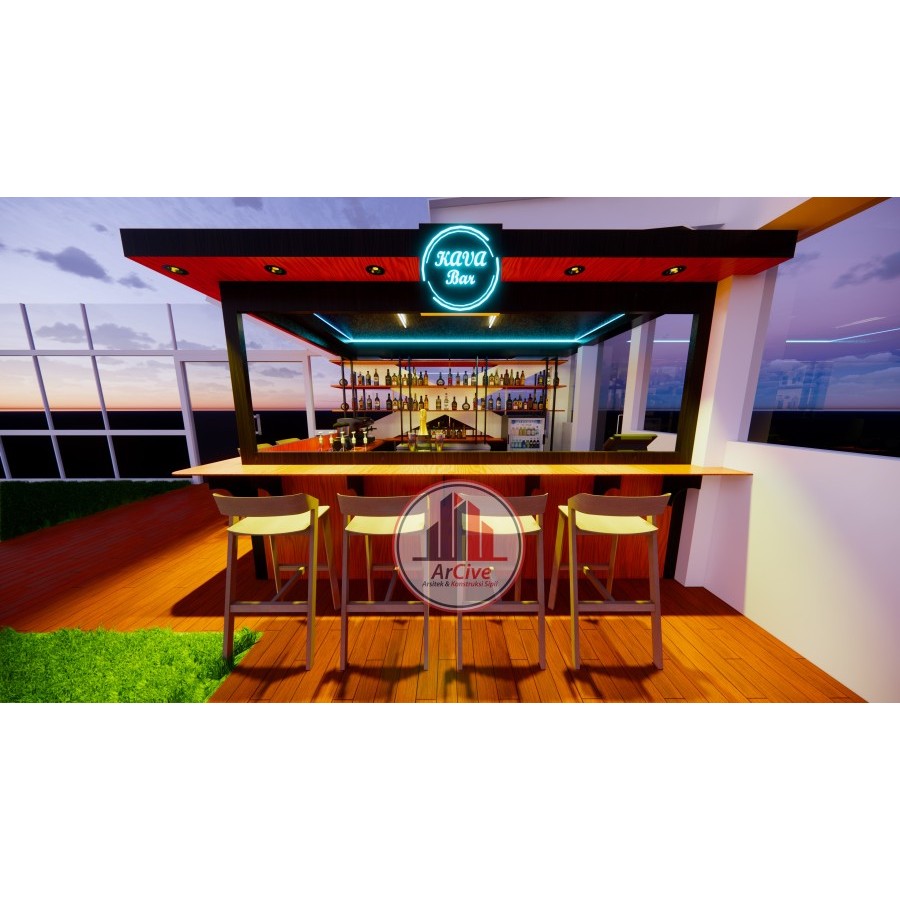 desain 3d interior cafe, kantor, rumah tinggal, hotel