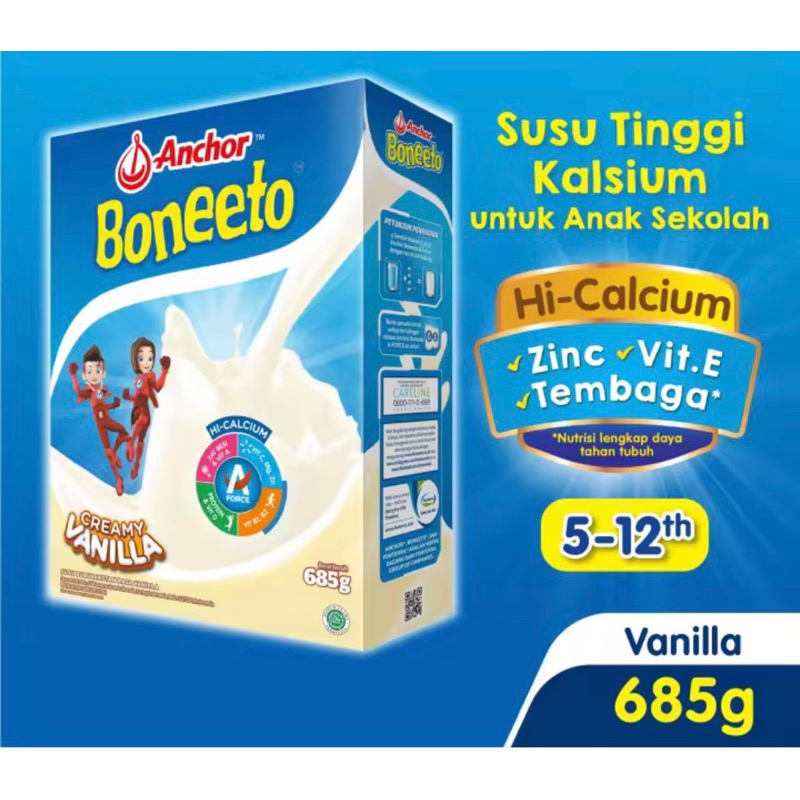 

Boneeto Susu Bubuk Anak Sekolah Creamy Choklat/Vanilla 685g