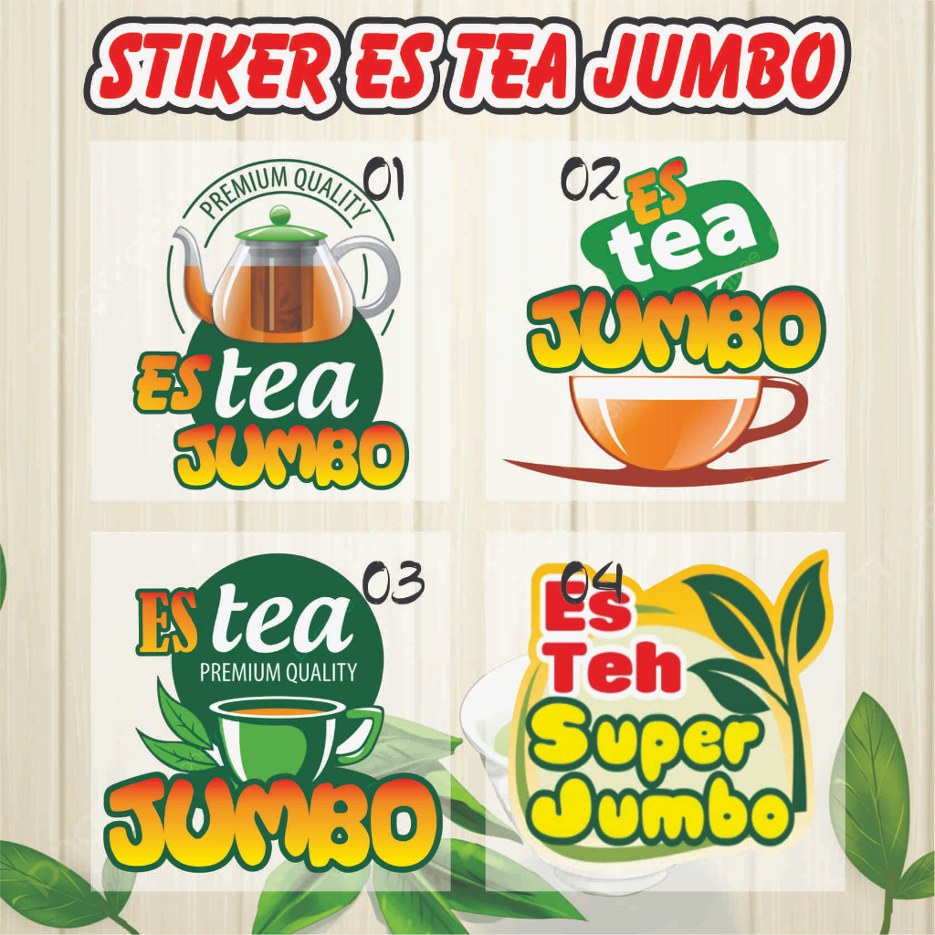

100 PCS STIKER TRASPARAN ES TEH JUMBO