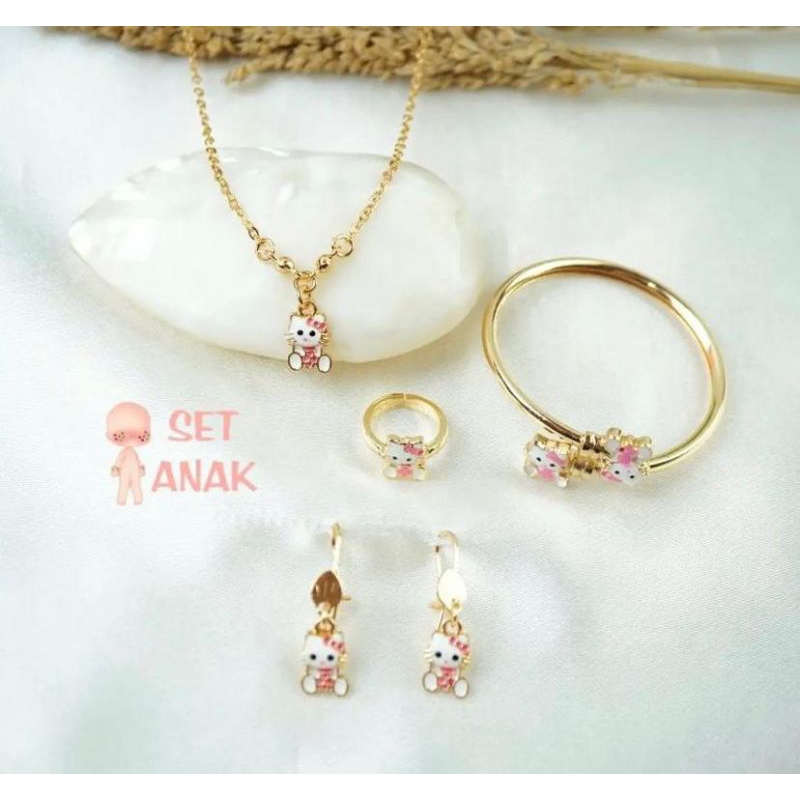 promo set an anak titanium lapisan emas muda.