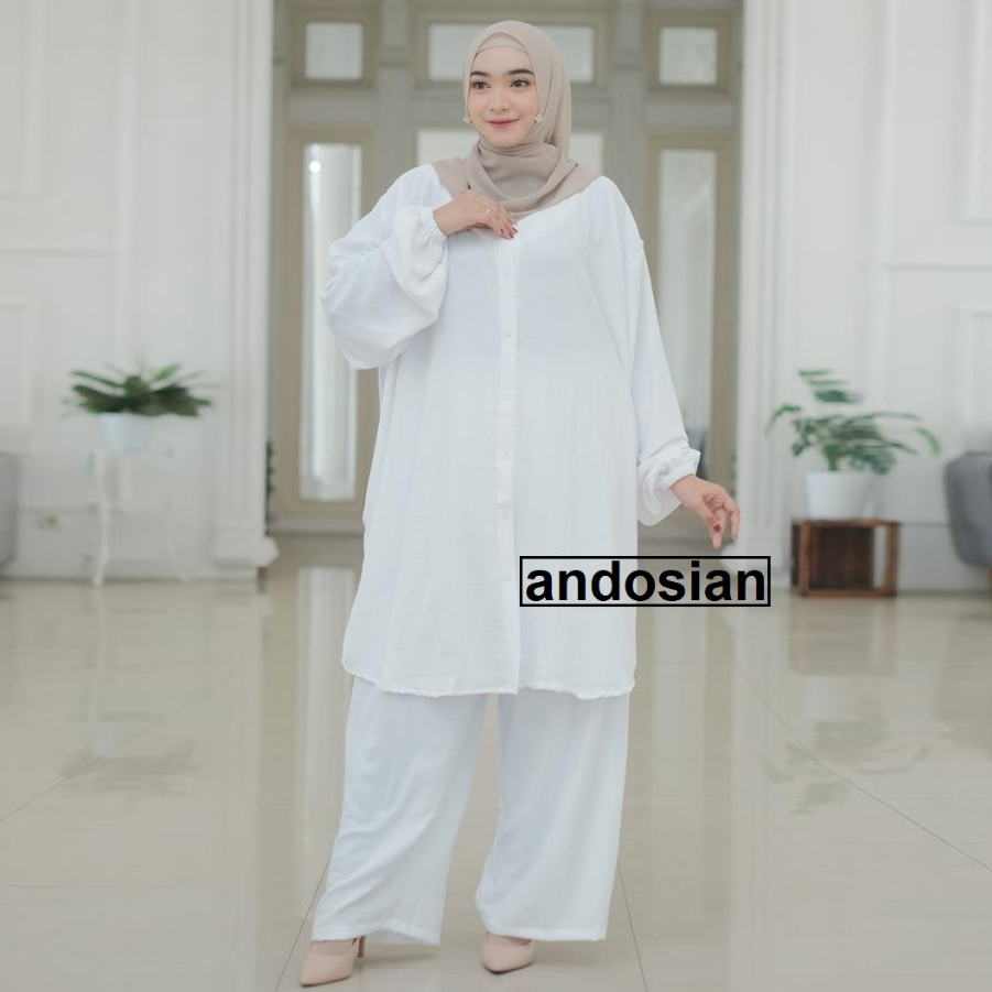 AVE ONE SET - LD 130 150 Setelan Tunik Super Jumbo Crinckle Airflow PREMIUM Mewah