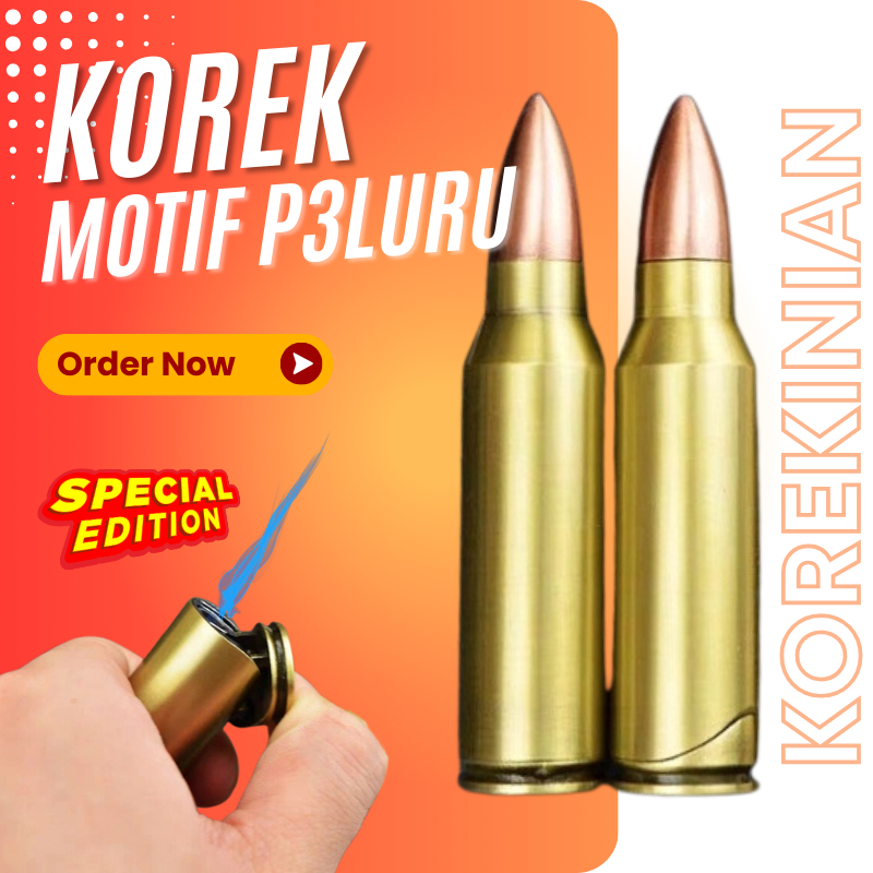 Korek Api Gas Unik Bentuk Peluru Api Las -  Koleksi Unik - Korekinian