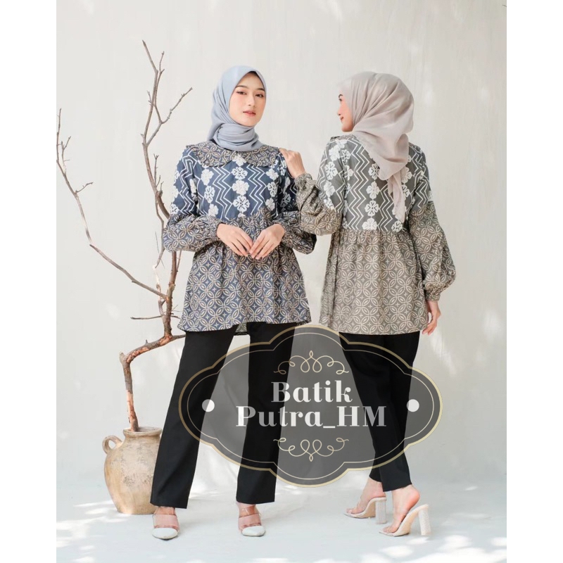 Amarilis Blouse Batik Kerja Katun Atasan Batik Wanita