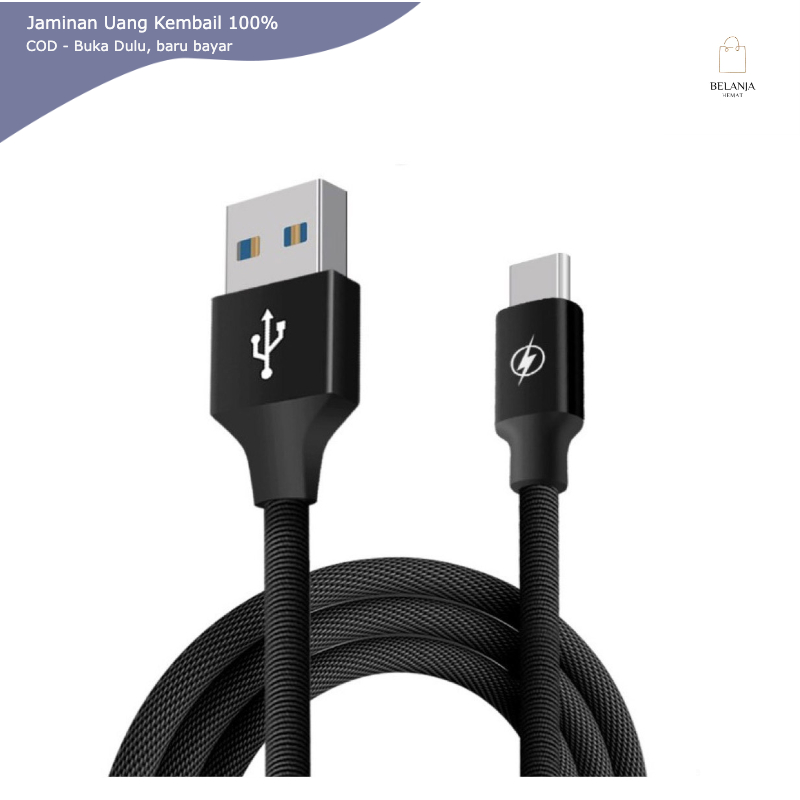 Kabel Data Micro USB Multifungsi Fast Charging 2.4A 3Meter  Liquid Soft  Black