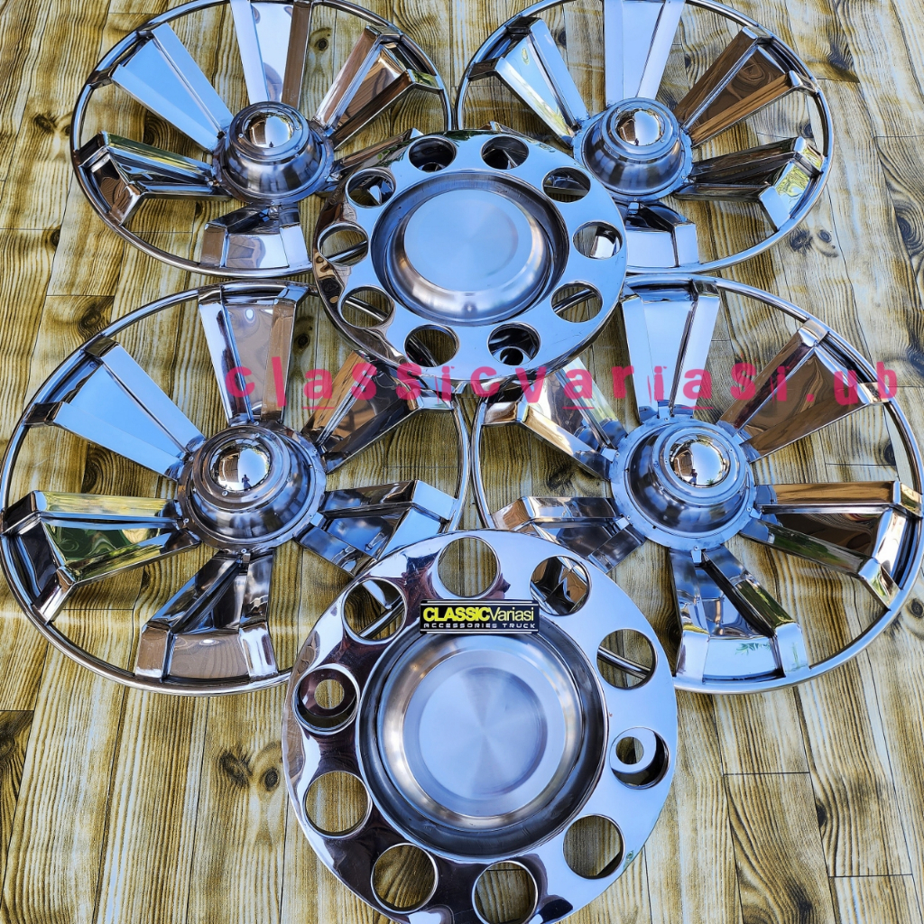 1set Whelldop Tronton R20 Dop roda truk Stainless - 6pcs / 6buah