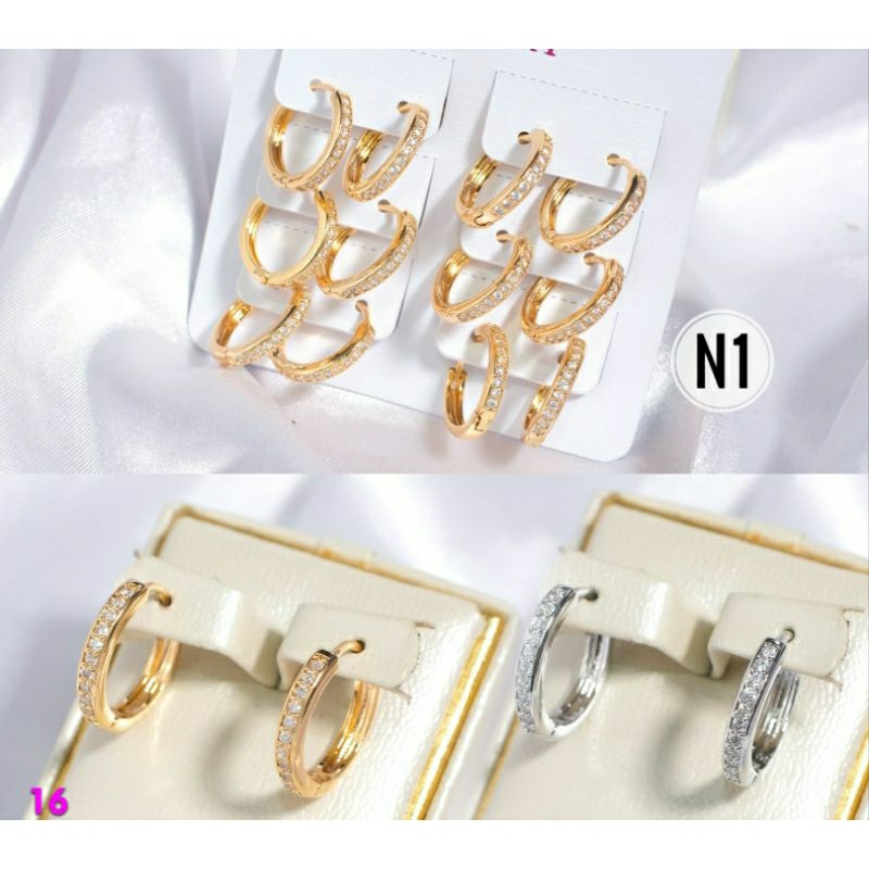 ANTING WANITA ANTI KARAT LAPIS EMAS AKSESORIS KOREA FASHION PERHIASAN JEPIT N09092303 WANITA BINTANG