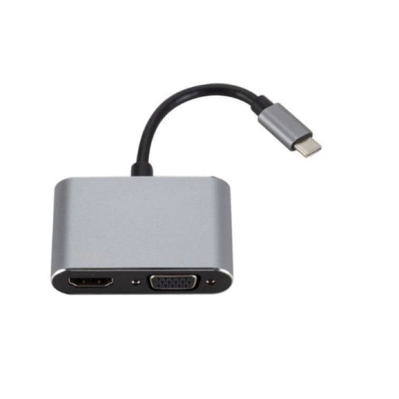 CONVERTER USB TYPE C 2IN1 To HDMI DAN VGA Adapter