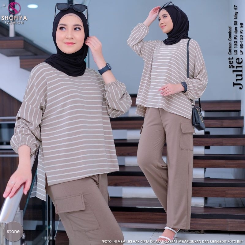 [BARU] JULIE BY SHOFIYA FASHION MUSLIM SET CASUAL CARGO