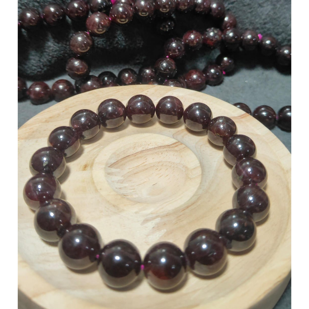 Gelang Red Garnet Natural 10,5-11 mm Star Light Top Grade (W.16cm)