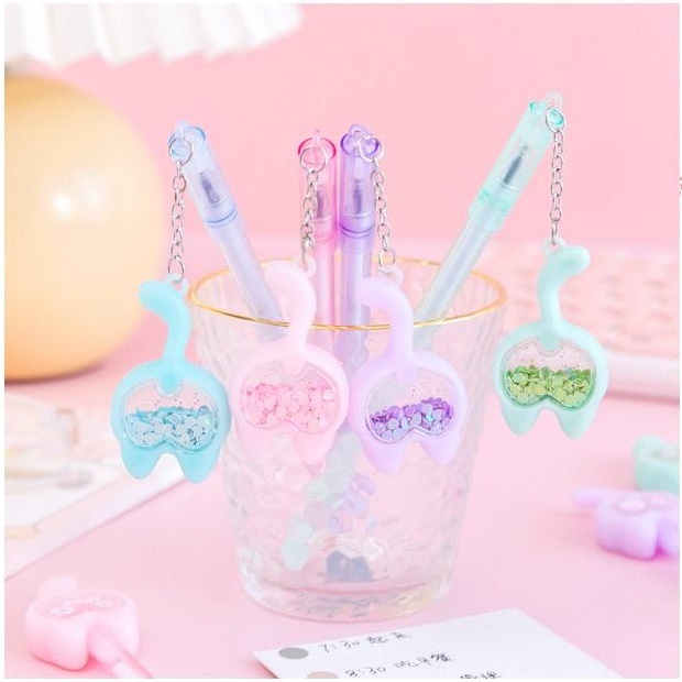 

#DS070 Pena Gel Kepala Kucing Glitter / Pulpen Kartun Cat Paw / Bolpen motif Tapak Kucing Lucu / Alat Tulis Anak