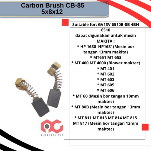 Carbon Brush CB 85 Sepul Areng Always Clicks Mesin Bor Tangan Maktec Makita 10 mm 13 mm