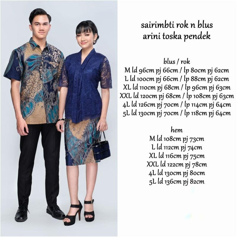 SARIMBIT COUPLE BATIK ROK N BLUS WANITA PENDEK SKJ TOSCA // COUPLE BATIK SETELAN ROK BATIK DAN KEMEJ