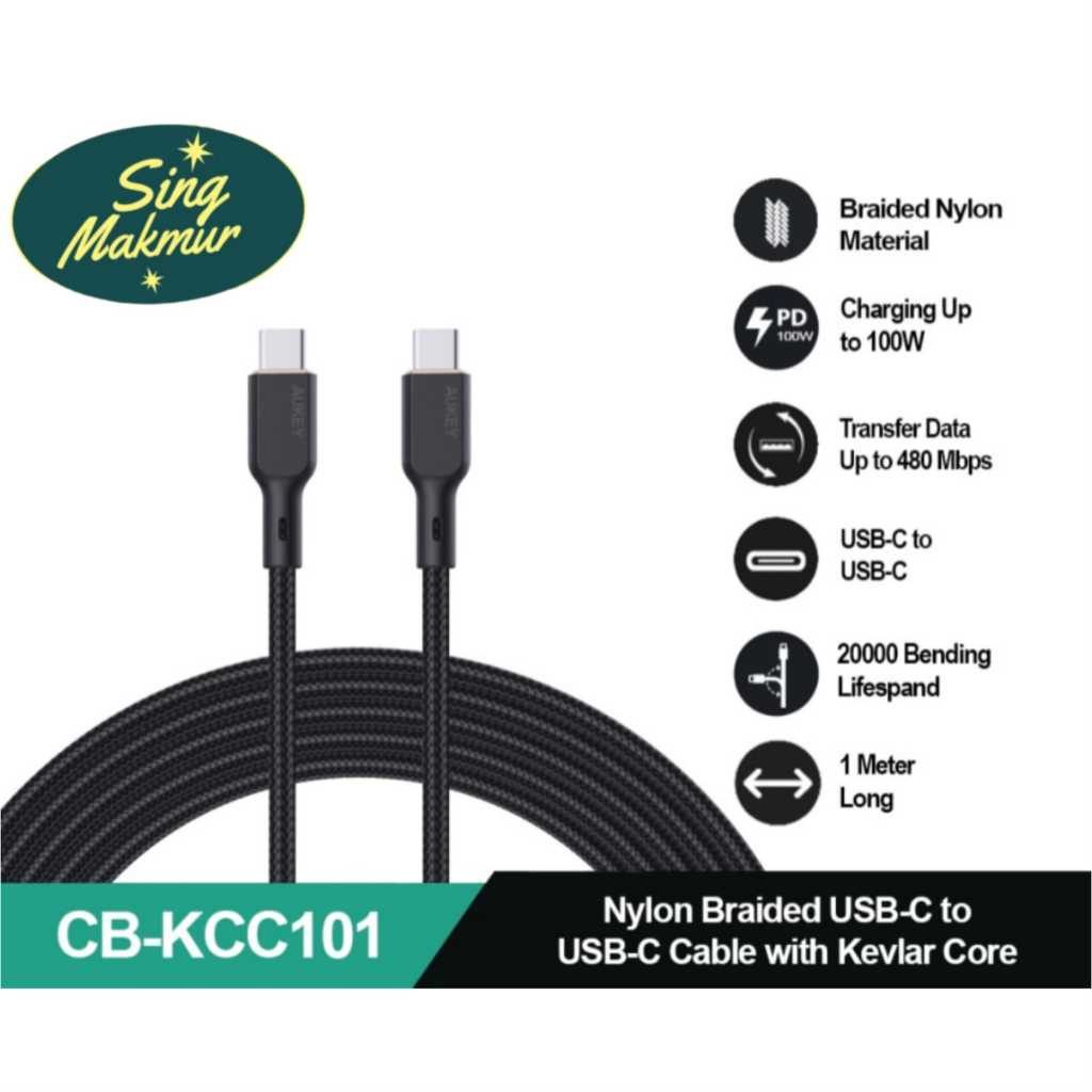 AUKEY Kabel Charger Type C To C Braided Nylon 1M CB-KCC101