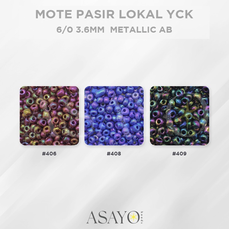 Mote YCK 6/0 Ceylon Metallic AB Round Glass Beads Manik Pasir, 450gram